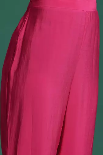 Floral Embroidered Thread Work Pure Cotton Kurta with Trousers