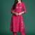 Floral Embroidered Thread Work Pure Cotton Kurta with Trousers