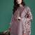 Floral Printed Thread Work Chanderi Silk Kurta with Trousers & With Dupatta