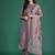 Floral Printed Thread Work Chanderi Silk Kurta with Trousers & With Dupatta