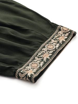 Ethnic Motifs Embroidered Thread Work Kurta with Salwar & With Dupatta 9