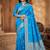 Skyblue color art silk blend sarees with blouse