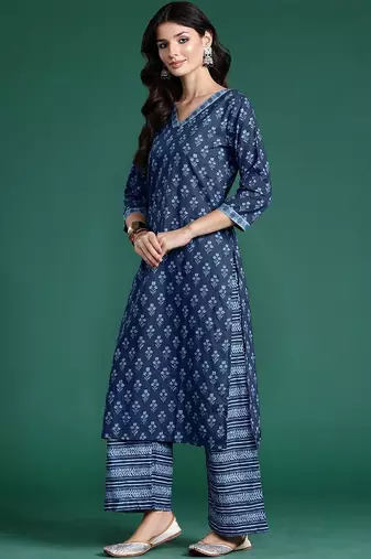 Women Ethnic Motifs Printed Regular Pure Cotton Kurta with Palazzos & With Dupatta