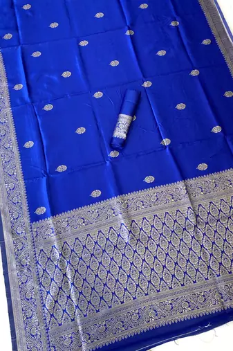 Royalblue color art silk blend sarees with blouse