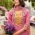 Women Floral Regular Thread Work Pure Cotton Kurta with Trousers & With Dupatta