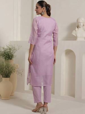 Women Ethnic Motifs Embroidered Regular Thread Work Kurta with Trousers & With Dupatta 3