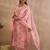 Women Floral Printed Regular Thread Work Linen Kurta with Trousers & With Dupatta