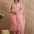 Women Floral Printed Regular Thread Work Linen Kurta with Trousers & With Dupatta