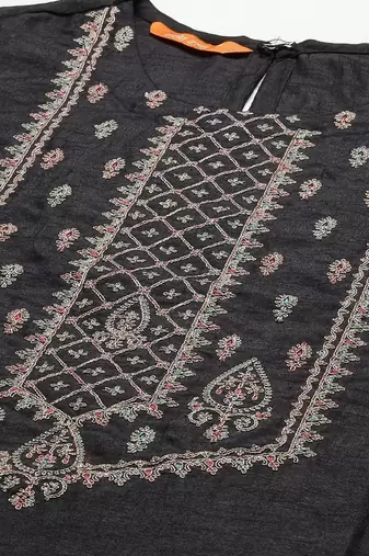 Women Ethnic Motifs Embroidered Regular Thread Work Liva Kurta with Trousers & With Dupatta