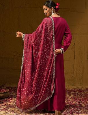 Women Ethnic Motifs Embroidered Panelled Thread Work Kurta with Trousers & With Dupatta 5