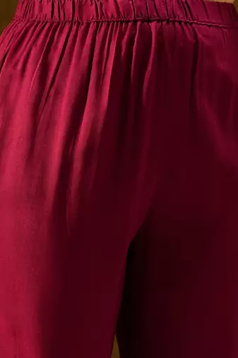 Women Ethnic Motifs Embroidered Panelled Thread Work Kurta with Trousers & With Dupatta