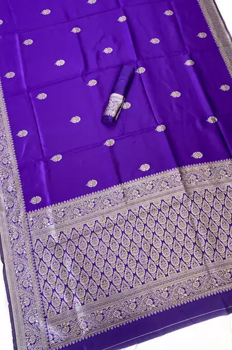 Purple color art silk blend sarees with blouse