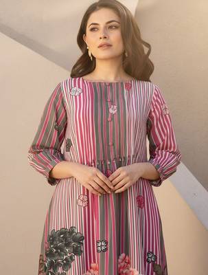 Floral Printed Round Neck Pure Cotton Kurta With Trouser 3