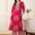 Floral Printed Thread Work Pure Cotton Kurta With Palazzos