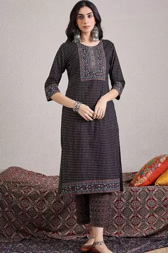 Women Ethnic Motifs Printed Regular Pure Cotton Kurta with Trousers & With Dupatta
