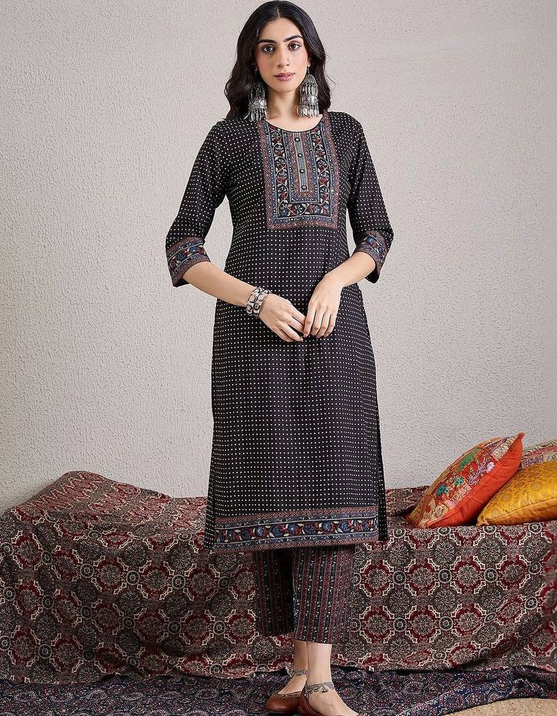 Women Ethnic Motifs Printed Regular Pure Cotton Kurta with Trousers & With Dupatta
