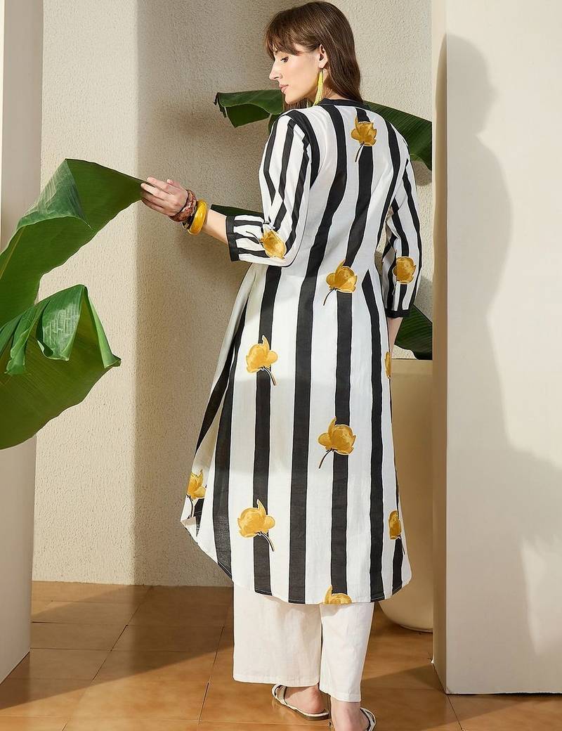 Women Printed Regular Pure Cotton Kurta with Trousers