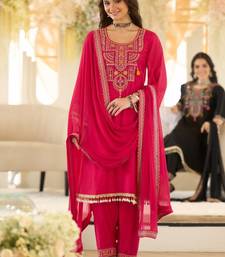 Women Ethnic Motifs Embroidered Regular Beads and Stones Kurta with Salwar & With Dupatta