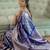 Royalblue color art silk blend sarees with blouse