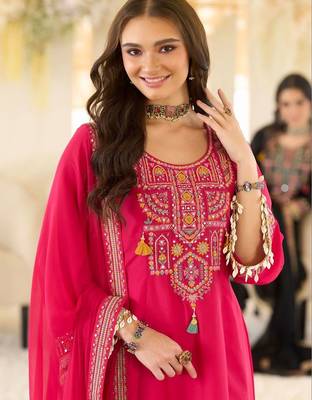 Women Ethnic Motifs Embroidered Regular Beads and Stones Kurta with Salwar & With Dupatta 2