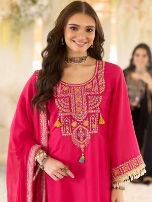 Women Ethnic Motifs Embroidered Regular Beads and Stones Kurta with Salwar & With Dupatta 3