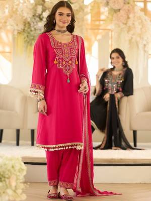 Women Ethnic Motifs Embroidered Regular Beads and Stones Kurta with Salwar & With Dupatta 4
