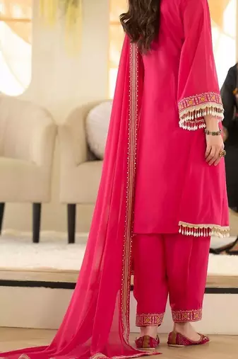 Women Ethnic Motifs Embroidered Regular Beads and Stones Kurta with Salwar & With Dupatta