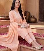 Women Floral Embroidered Regular Thread Work Kurta with Trousers & With Dupatta