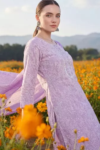 Women Floral Printed Regular Mirror Work Kurta with Trousers & With Dupatta