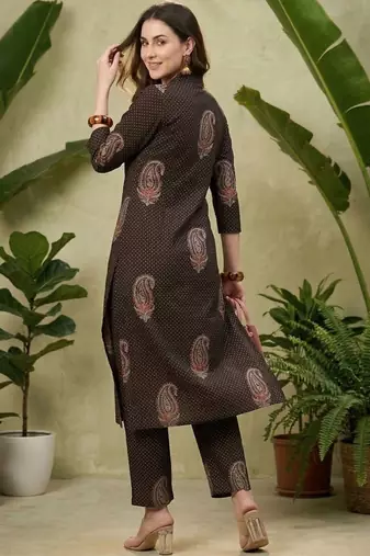 Women Paisley Printed Regular Pure Cotton Kurta with Trousers