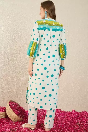 Women Floral Printed Regular Pure Cotton Kurta with Trousers