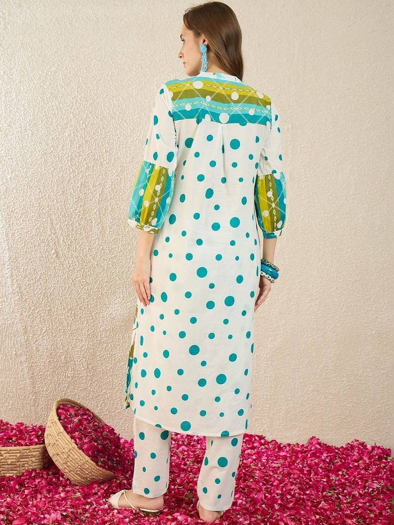 Women Floral Printed Regular Pure Cotton Kurta with Trousers