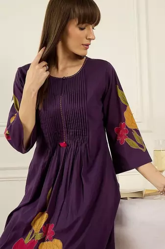 Women Floral Printed Regular Pure Cotton Kurta with Trousers