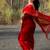 Red color art silk blend sarees with blouse