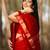 Red color art silk blend sarees with blouse