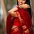 Red color art silk blend sarees with blouse