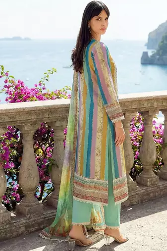 Women Printed Regular Thread Work Kurta with Trousers & With Dupatta