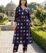Women Ethnic Motifs Printed Regular Pure Cotton Kurta with Trousers