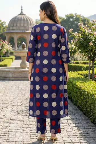 Women Ethnic Motifs Printed Regular Pure Cotton Kurta with Trousers