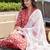 Women Floral Printed Pleated Beads and Stones Pure Cotton Kurta with Trousers & With Dupatta