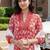 Women Floral Printed Pleated Beads and Stones Pure Cotton Kurta with Trousers & With Dupatta