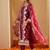 Floral Embroidered Straight Thread Work Kurta with Trousers & Dupatta