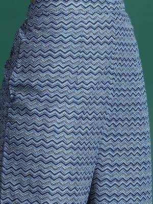 Ethnic Motifs Printed Regular Pure Cotton Kurta With Trousers & Dupatta 3