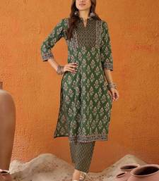 Women Ethnic Motifs Printed Regular Pure Cotton Kurta with Trousers