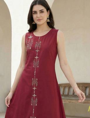 Women Ethnic Motifs Embroidered Regular Thread Work Pure Cotton Kurta with Palazzos 2