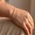 Elegant Gold Tone Marquise Stone Chain Bracelet