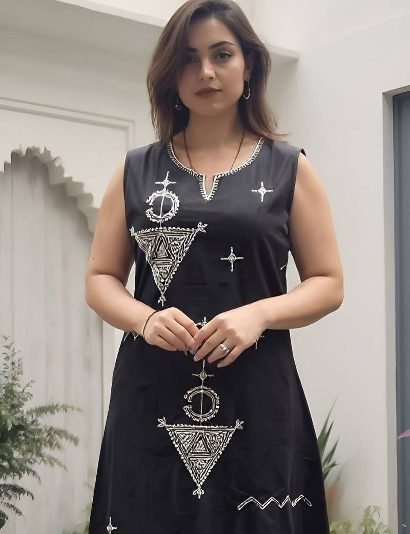 Women Ethnic Motifs Embroidered Cotton A-Line Kurta with Palazzos