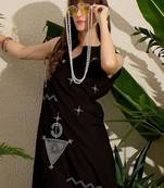 Geometric Embroidered Mandarin Collar Thread Work Pure Cotton Kurta & Palazzo