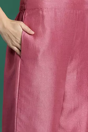 Floral Embroidered Sequinned Kurta with Trousers & With Dupatta