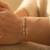 Elegant Gold Tone Slim Chain Bracelet with Clear Crystal Accents